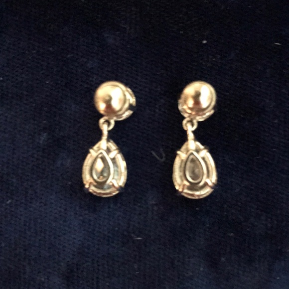 Pear and Round Cut Faux Diamond Drop Earrings - Picture 5 of 6